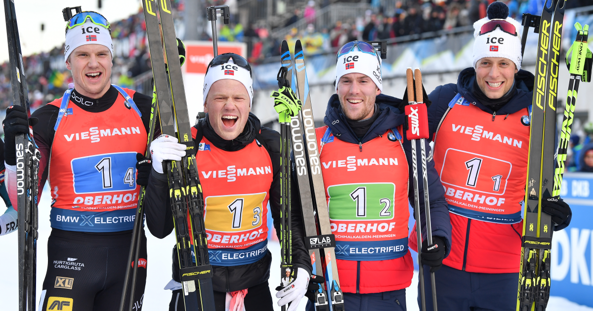 Biatlon: V mužskej štafete triumfovali Nóri. Slováci obsadili 18.miesto