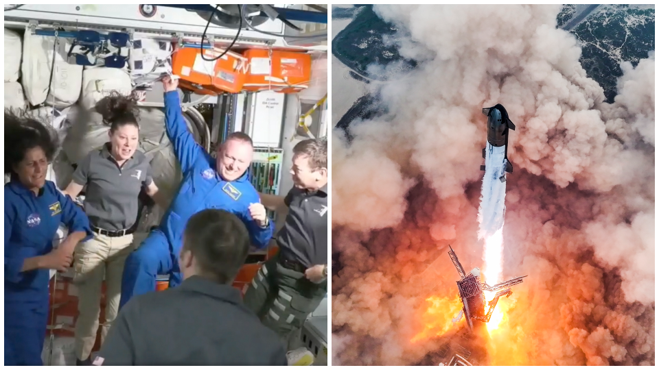 Astronautky NASA Butcha Wilmora a Suni William sa vítajú na ISS / Štart superťažkej vesmírnej rakety Starship