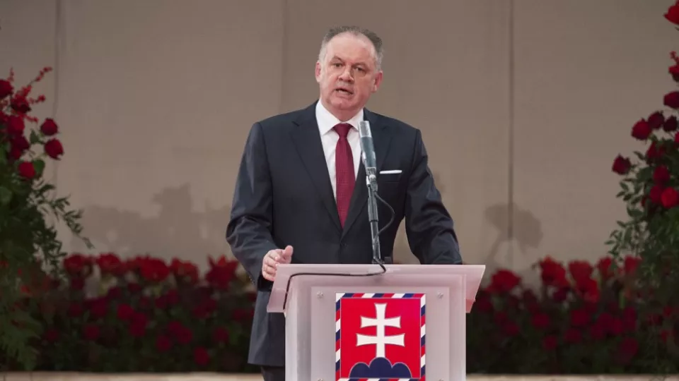 Prezident SR Andrej Kiska ocenil pri príležitosti 25. výročia vzniku Slovenskej republiky 25 osobností spoločenského a kultúrneho života v Bratislave v pondelok 1. januára 2018. Na snímke prezident SR Andrej Kiska počas príhovoru.