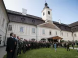 Na archívnej snímke  slávnostný ceremoniál počas Dní Svätého Huberta v areáli Kaštieľa Svätý Anton