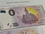 Na archívnej snímke je návrh eurobankovky s nulovou hodnotou. Autorom je košický zberateľ platidiel Ivan Harajda. 15. mája 2018.