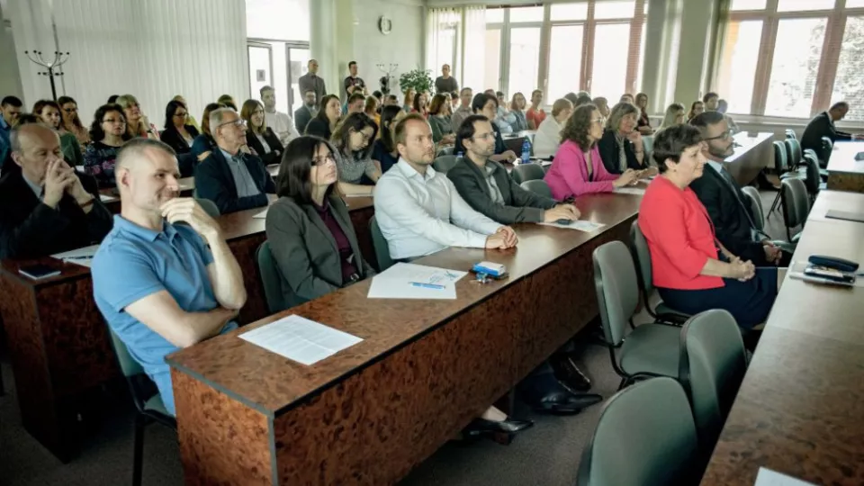 Na snímke účastníci 19. ročníka konferencie Duševné vlastníctvo na Slovensku v Banskej Bystrici 26. apríla 2019. 