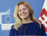 Na snímke prezidentka SR Zuzana Čaputová počas tlačovej konferencie s predsedom Európskej komisie (EK) Jeanom-Claudom Junckerom v Bruseli v utorok 25. júna 2019. 