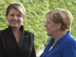 Na snímke slovenská prezidentka Zuzana Čaputová (vľavo) a nemecká kancelárka Angela Merkelová pred stretnutím 21. augusta 2019 v Berlíne.