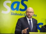 Na snímke predseda strany Sloboda a solidarita (SaS) Richard Sulík