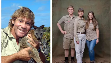 Na snímke Steve Irwin a jeho rodina.