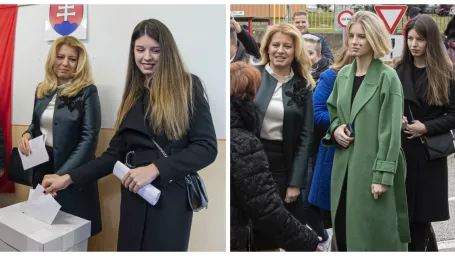 Na snímke prezidentka SR Zuzana Čaputová aj spolu s dcérami.