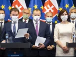 Veronika Remišová, Boris Kollár, Igor Matovič s programovým vyhlásením vlády.