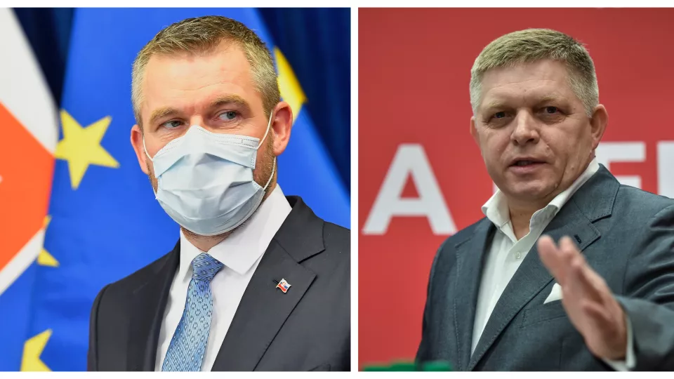 Na snímke Peter Pellegrini a Robert Fico.