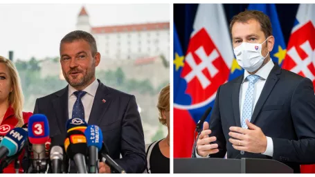 Na snímke Peter Pellegrini a Igor Matovič.