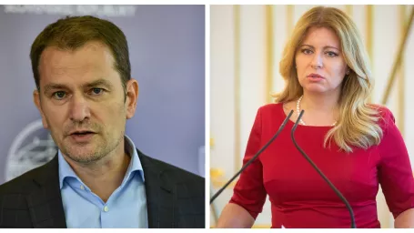 Na snímke premiér Igor Matovič a prezidentka SR Zuzana Čaputová.