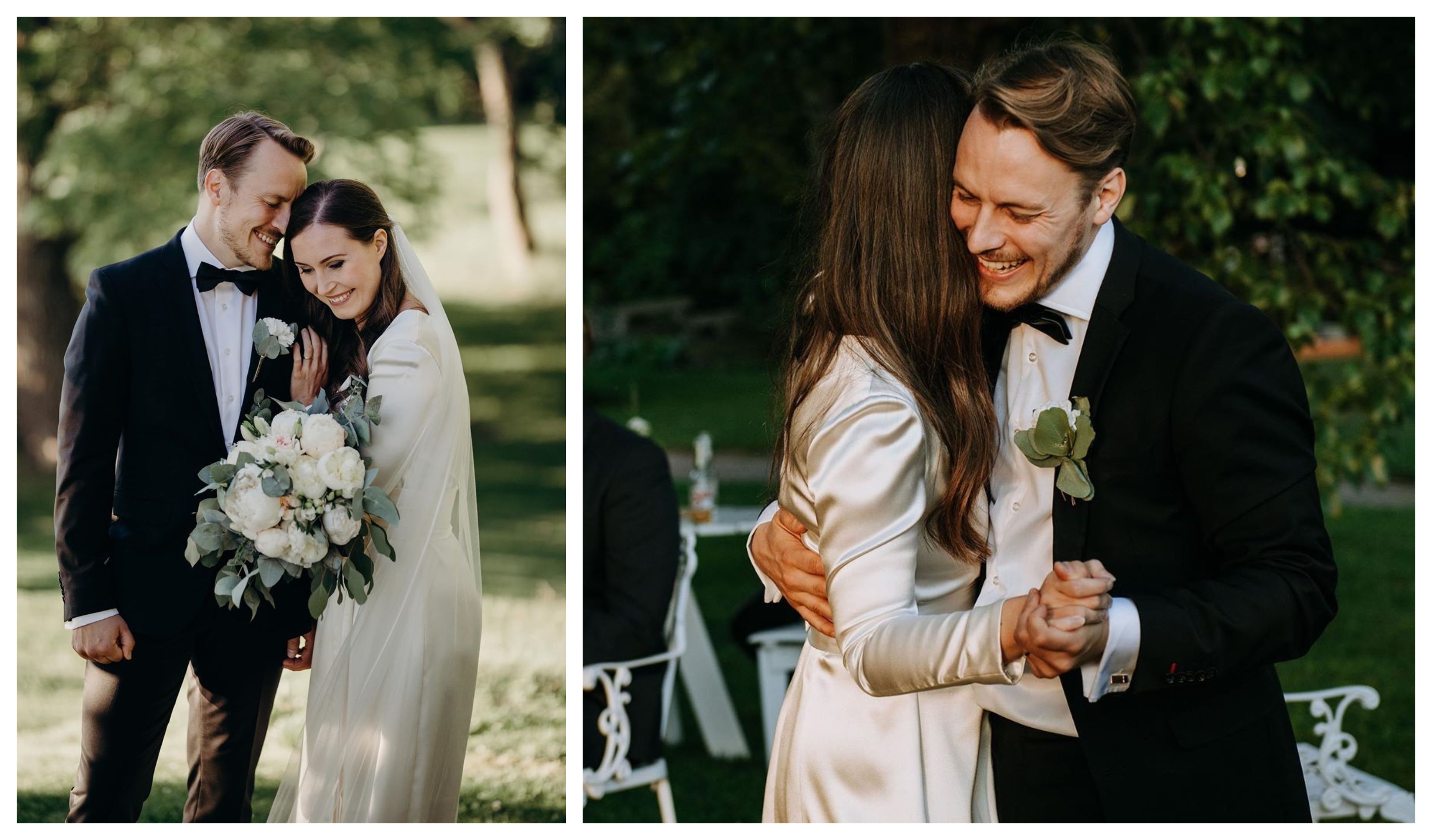 Fínska premiérka na svadobných fotografiách s manželom.