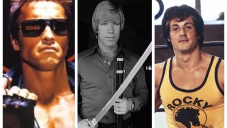 Arnold Schwarzenegger, Chuck Norris a Sylvester Stallone