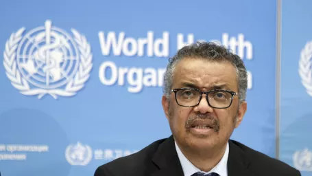 Na snímke šéf Svetovej zdravotníckej organizácie (WHO) Tedros Adhanom Ghebreyesus.