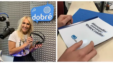 Dobré rádio dnes odovzdalo Rade pre vysielanie a retransmisiu žiadosť o licenciu. Na snímke jeho moderátorka, obľúbená herečka Michaela Kapráliková.