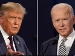 Na kombosnímke z 29. septembra 2020 zľava americký prezident Donald Trump a bývalý americký viceprezident Joe Biden