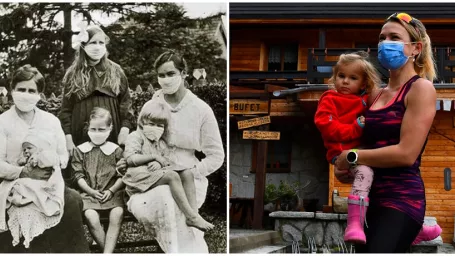 Momentka počas španielskej chrípky a počas pandémie COVID -19 na Slovensku.