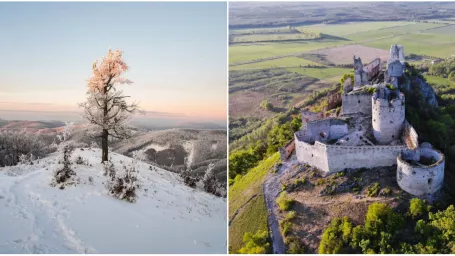 Skalnatá (vľavo) a Plavecký hrad