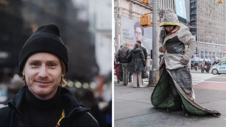 Holandský návrhár Bas Timmer je špecialistom na funkčné oblečenie do chladného počasia. Bundospacák je nepremokavý, hrejivý a prenosný. 