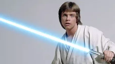 Mark Hamill ako Luke Skywalker, Rytier Jedi, zo slávnej série Star Wars (Hviezdne vojny)