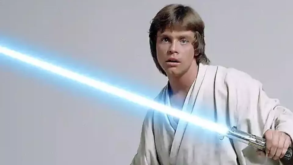 Mark Hamill ako Luke Skywalker, Rytier Jedi, zo slávnej série Star Wars (Hviezdne vojny)