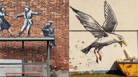 Banksy nechal na uliciach anglických miest niekoľko odkazov.