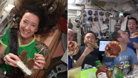 Astronauti na stanici ISS zažili pravú narodeninovú oslavu. Video z nej videli už milióny fanúšikov.