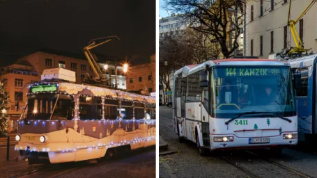 Vianočná električka a Sánkobus.