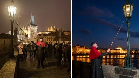 Lampár na Karlovom moste.