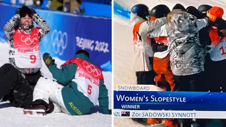 Olympijská víťazka Zoi Sadowská Synnottová so súperkami.