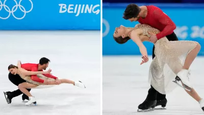 Gabriella Papadakisová a Guillaume Cizeron v Pekingu.