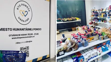 Zábery z miesta humanitárnej pomoci v Auparku.