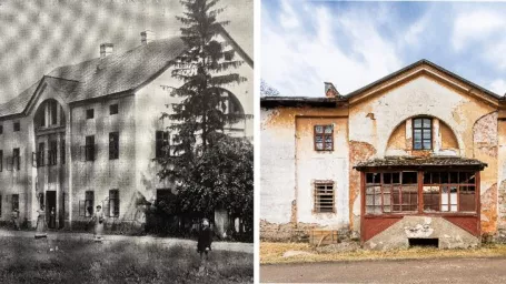 Historický bytový dom je pozostatkom zaniknutej železiarne v časti obce Nižná Maša