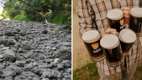 Vyschnuté koryto rieky Rajčanky v Rajeckej doline