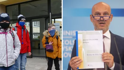 Školáci a minister školstva, vedy, výskumu a športu Branislav Gröhling