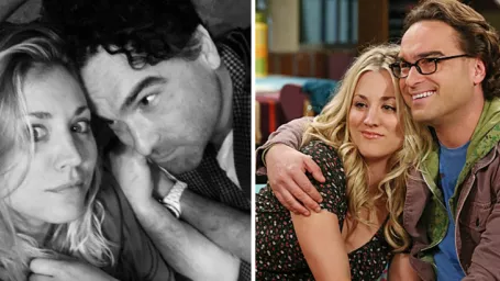 Herečka Kaley Cuoco a herec Johnny Galecki