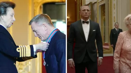 Daniel Craig s princeznou Annou a kráľovnou