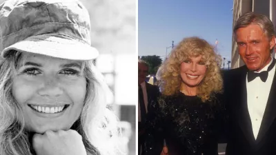 Vľavo: Loretta Swit ako Margaret Houlihanová, vpravo s manželom Dennisom Holahanom.