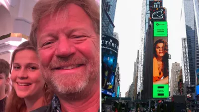 Maroš Kramár s deťmi / Tamara Kramar na Times Square