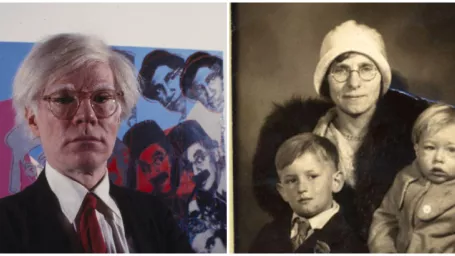 Andy Warhol s mamou Juliou a bratom Johnom