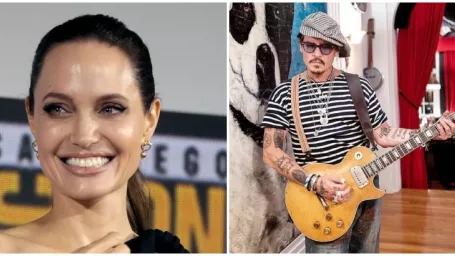 Herečka Angelina Jolie (vľavo) a herec Johnny Depp (vpravo).