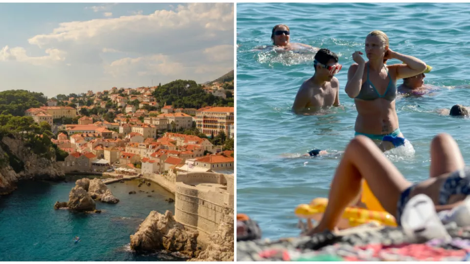 Vľavo Dubrovnik, vpravo pláź v meste Rijeka.