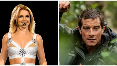 Britney Spears (vľavo) a Bear Grylls