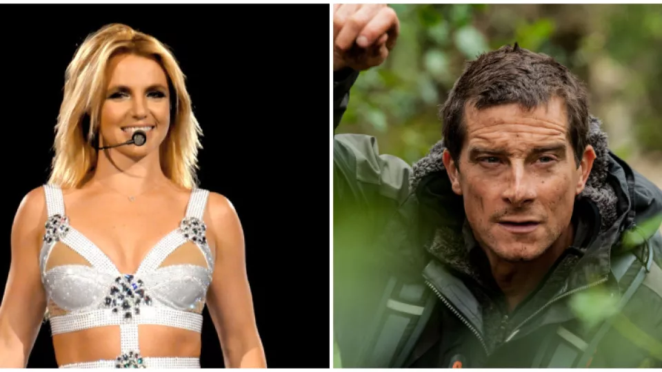 Britney Spears (vľavo) a Bear Grylls