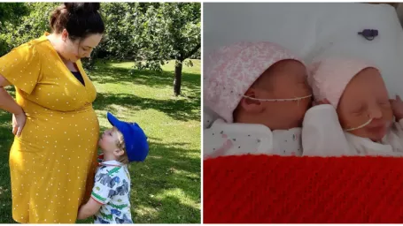 Superplodná mamička Sophie a jej dve krásne dcérky.