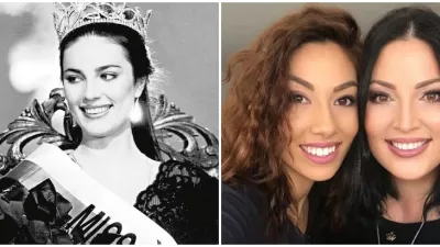 Ivana Christová ako víťazka Miss (vľavo) a vpravo s dcérou Danielou.