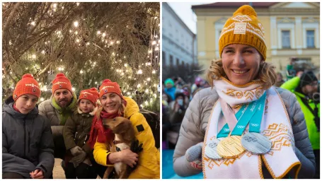 Anastazia Kuzminová s rodinou.