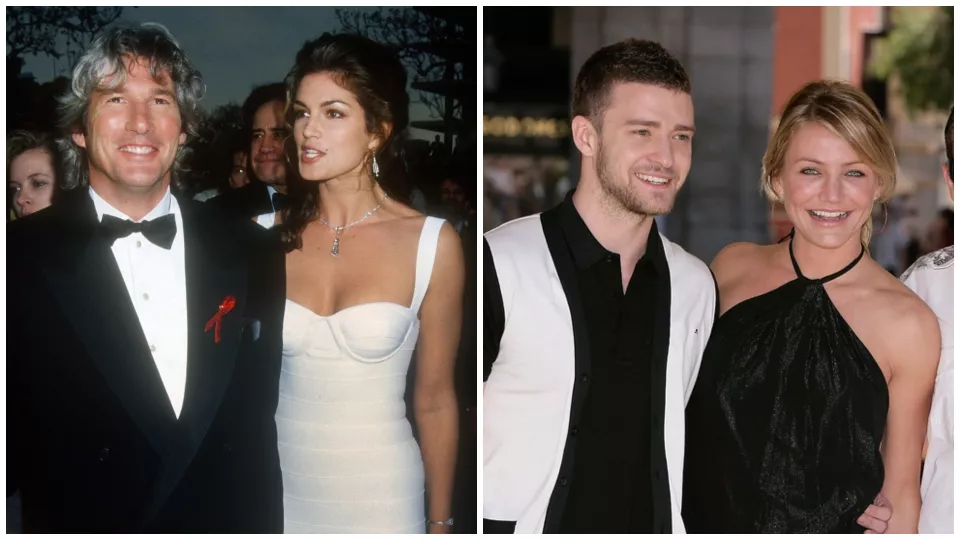 Vľavo: Richard Gere a Cindy Crawford, vpravo: Justin Timberlake a Cameron Diaz