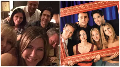 Courteney Coxová, Jennifer Anistonová, Lisa Kudrowová, Matt LeBlanc, David Schwimmer a Matthew Perry.