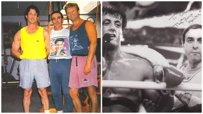 Sylvester Stallone, Juraj Pipasík, Maroš Kramár / Sylvester Stallone a Juraj Pipasík